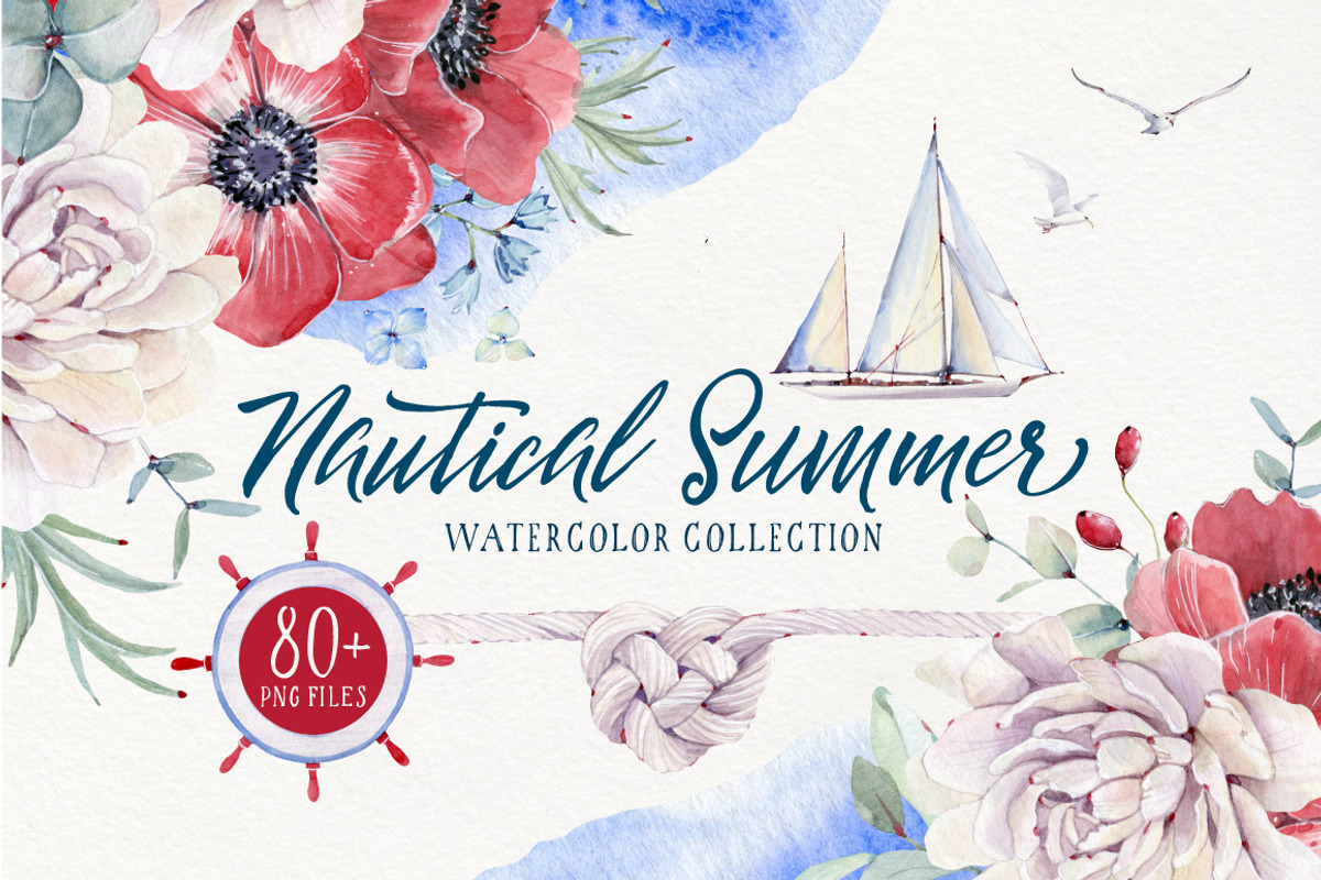 NAUTICAL SUMMER Watercolor set, an Illustration by Lemaris (Photo 1 of 7)