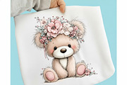 Whimsical Spring Teddy Bear Clipart, an Illustration by designcity5 (Thumbnail 4 of 5)