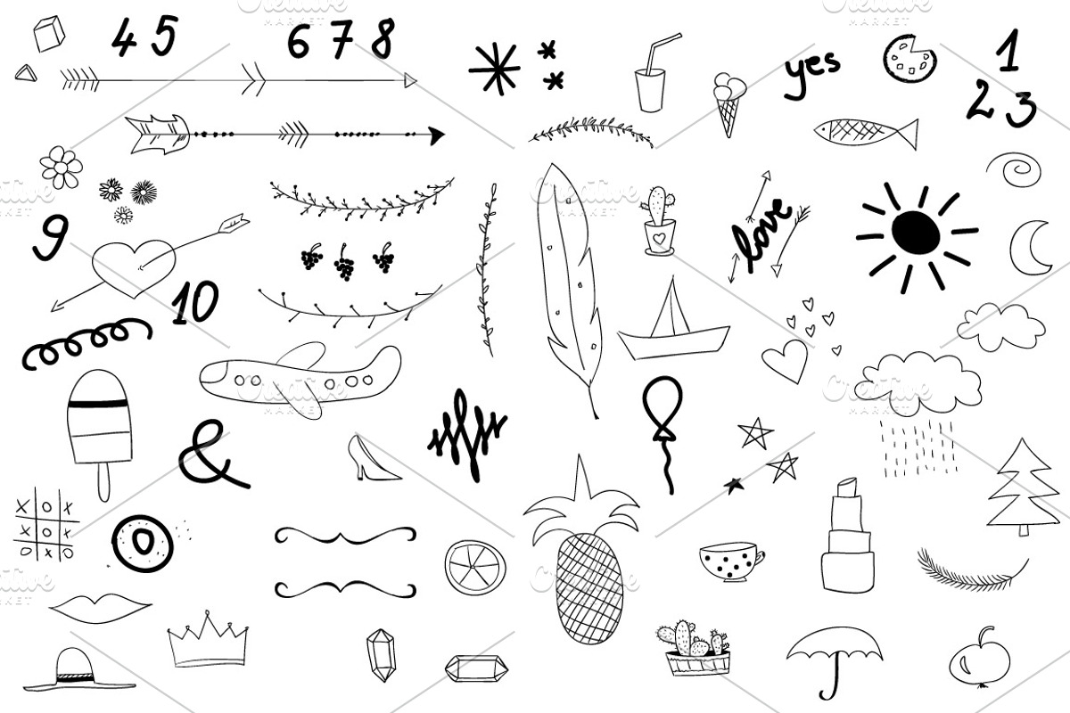 Various hand drawn vector doodles, an Illustration by CreativeFolks (Photo 3 of 3)