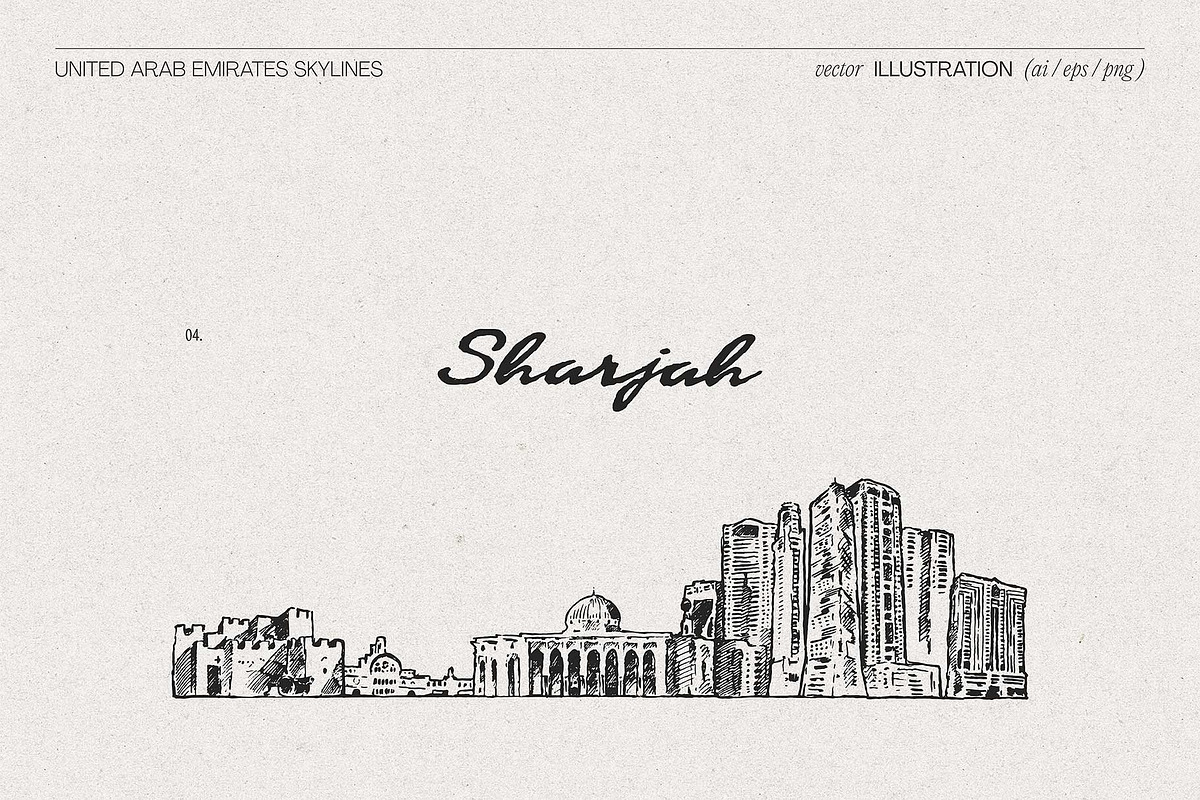 United Arab Emirates Skylines, a Work Illustration by TheMountBirdStudio (Photo 7 of 9)