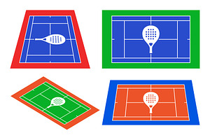 Set of Padel Tennis Court Design, a Sport Illustration by Buqancreative