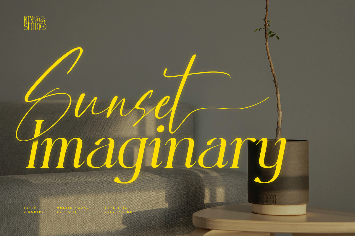 Sunset Imaginary, a Script Font by din-studio.com (Photo 1 of 10)