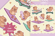 Capybara Pilates Princess Stickers, a Graphic by Dori Debreceni draws (Thumbnail 2 of 8)