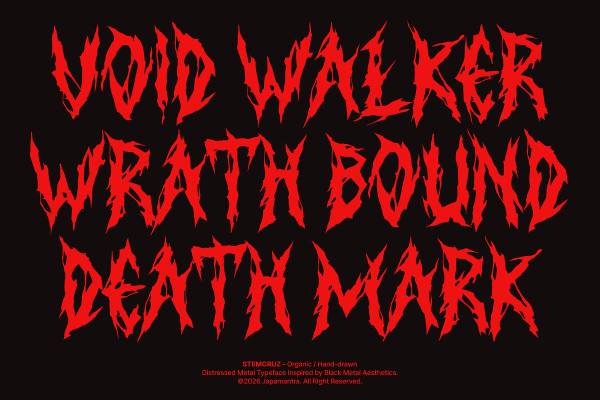 Stemcruz - Distressed Metal Font, a Blackletter Font by Japa Mantra (Photo 2 of 7)