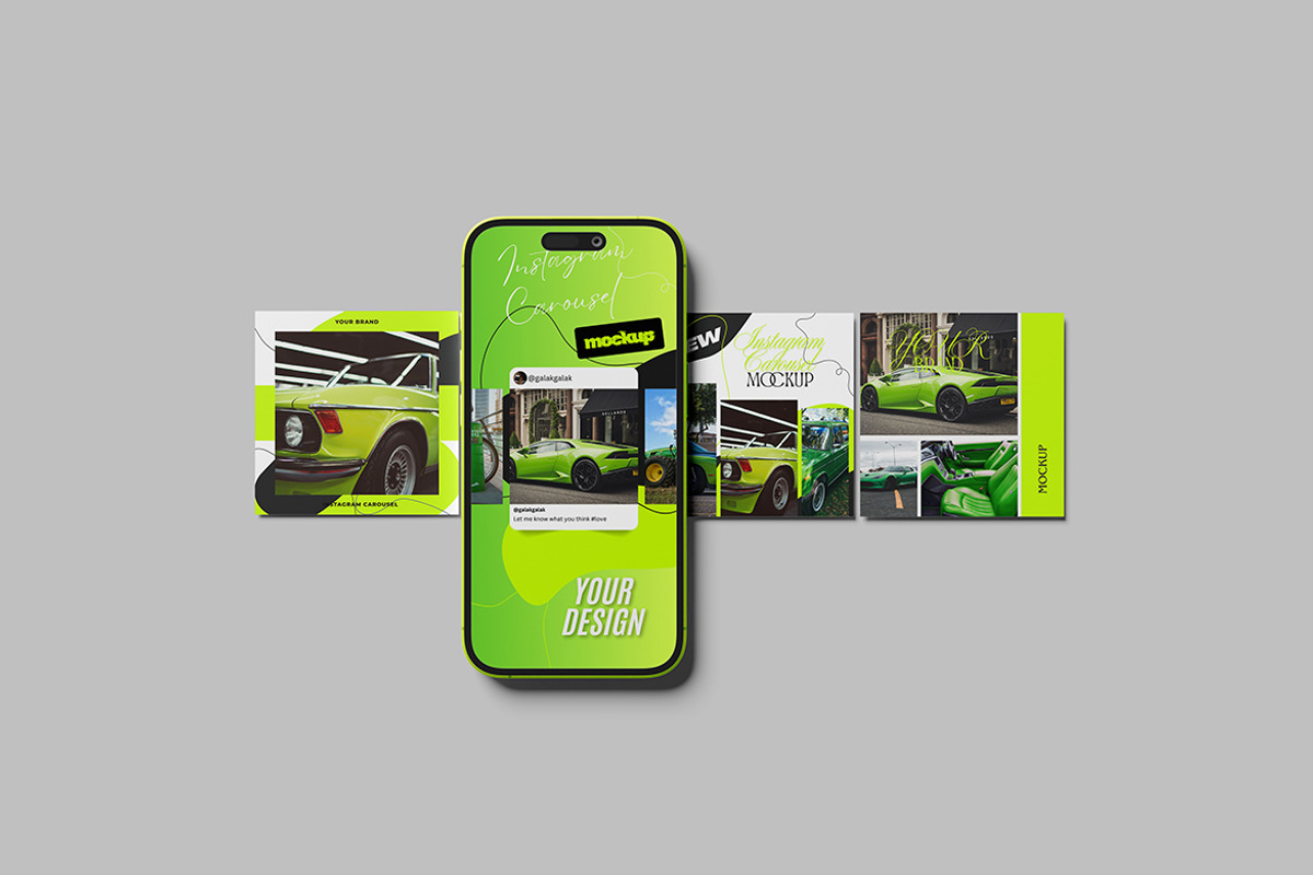 Instagram Carousel Mockup, an Advertising Mockup by Pikachudesign (Photo 4 of 5)