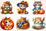 Watercolor Autumn Kitten Clipart, an Illustration by Rose Art (Thumbnail 2 of 3)