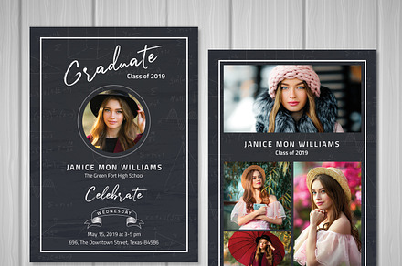 Graduation Announcement, a Card Template by OrcShape