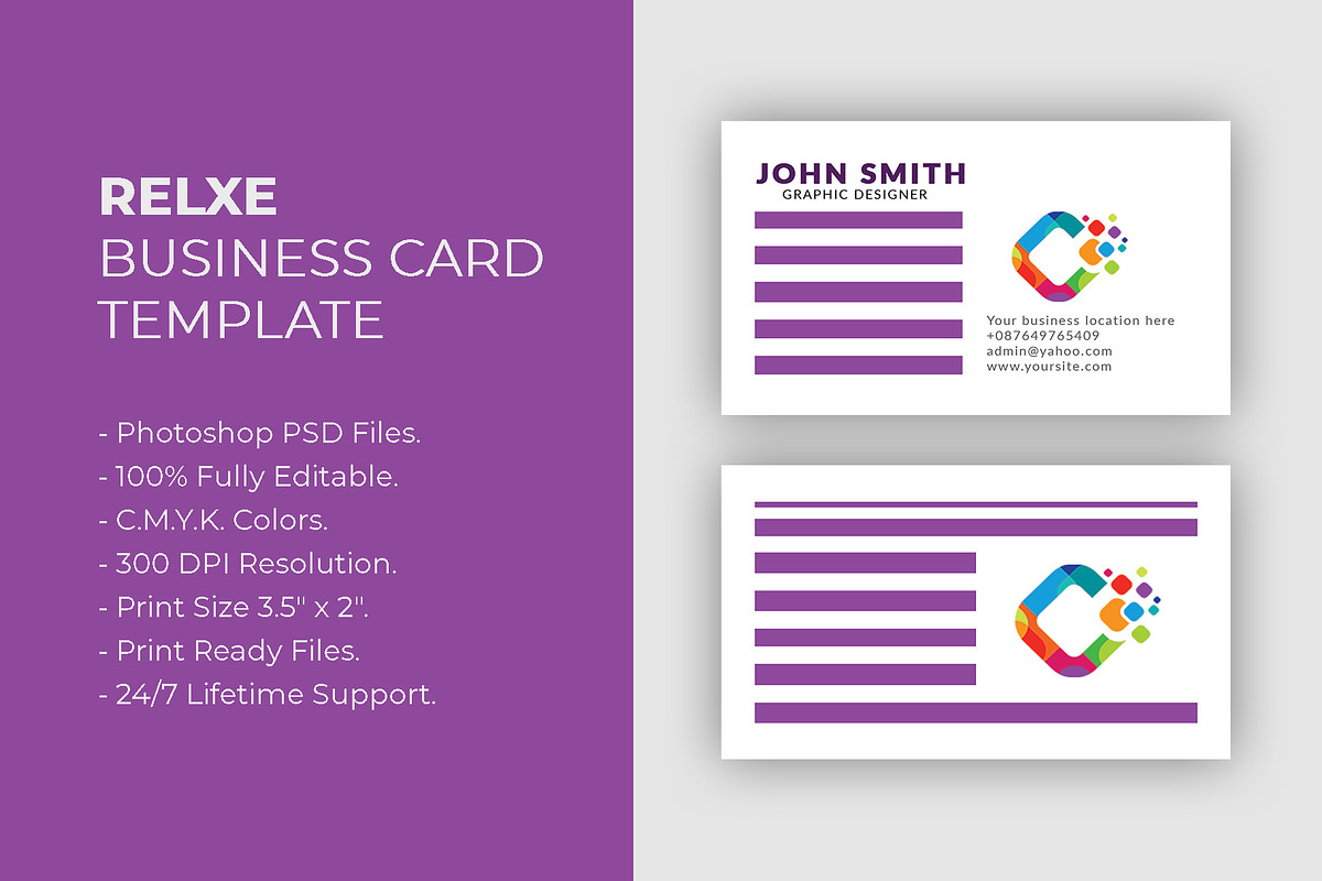 RELXE Business Card Template, a Business Card Template by Dueza.Com