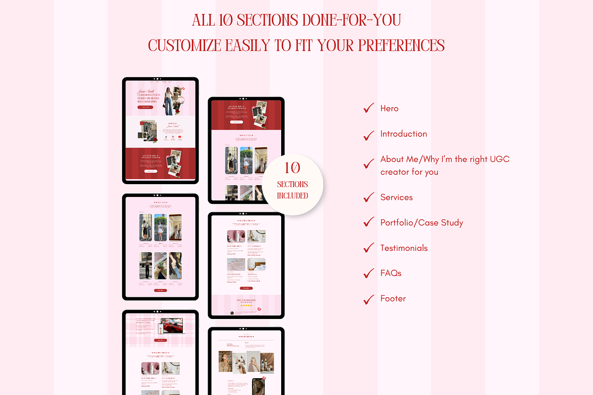 UGC Portfolio Canva Website Template, a Landing Page Template by GlamWebDesigns (Photo 6 of 8)