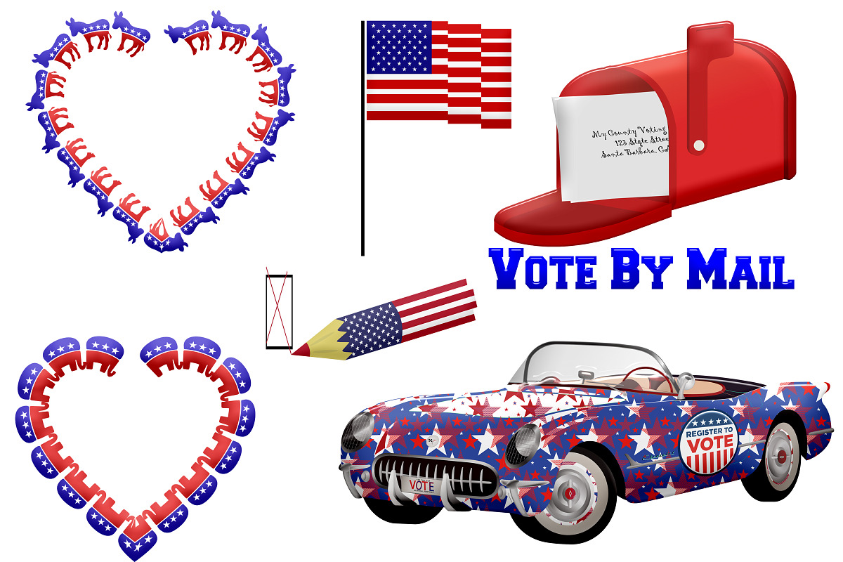 Voting (USA Elections) Clip Art, an Illustration by FrankiesDaughtersDesign (Photo 3 of 5)