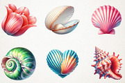 Ocean Sea Shell Sublimation Clipart, an Illustration by RobertsArt (Thumbnail 3 of 7)