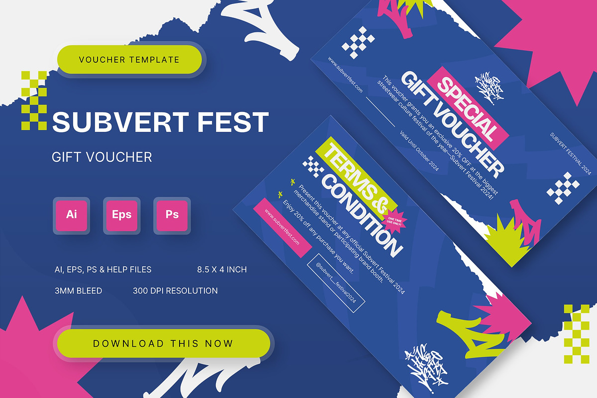 Subvert Fest - Gift Voucher, a Print Template by StreaksideStd (Photo 1 of 3)