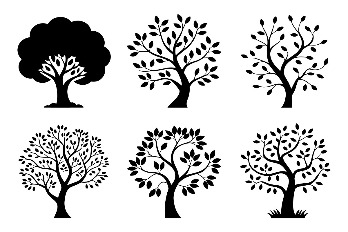 Tree Silhouette Vector Collection, an Illustration by jahid234 (Photo 3 of 7)