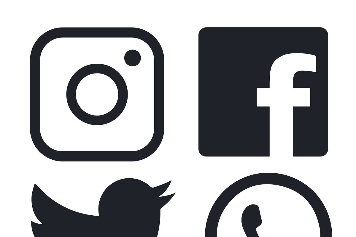 Facebook, Twitter and Instagram logo, an Icon by Drum-magic, image size:1200x800