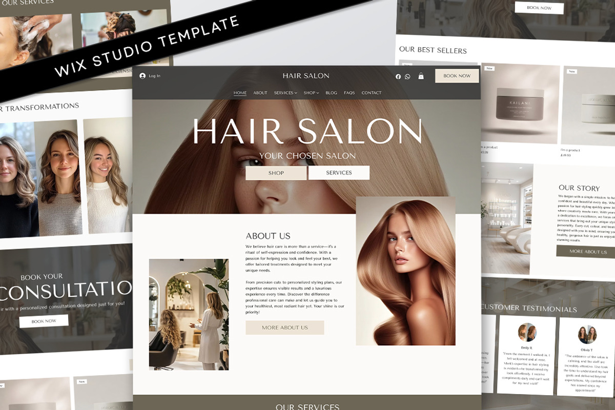Hair Salon Wix Studio Website, a Wix Template by Template Twist Shop (Photo 1 of 9)