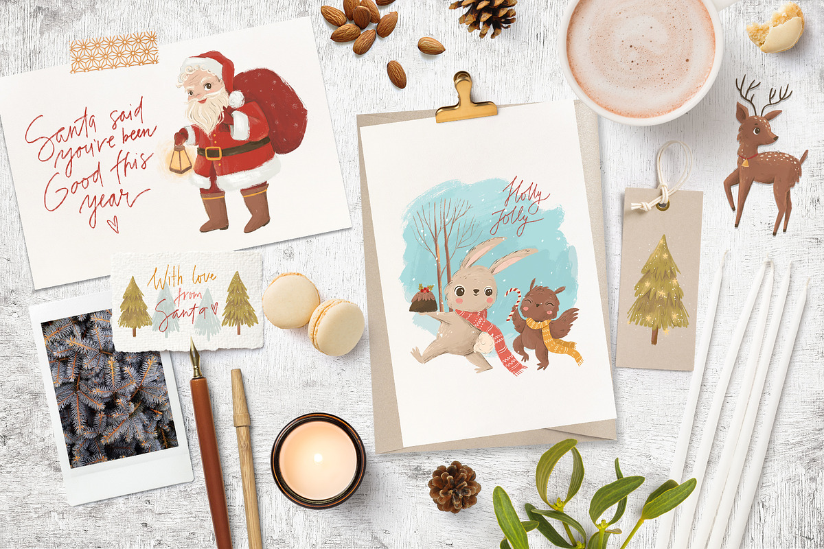 Christmas characters and lettering, an Animal Illustration by Lesya Skripak (Photo 5 of 7)