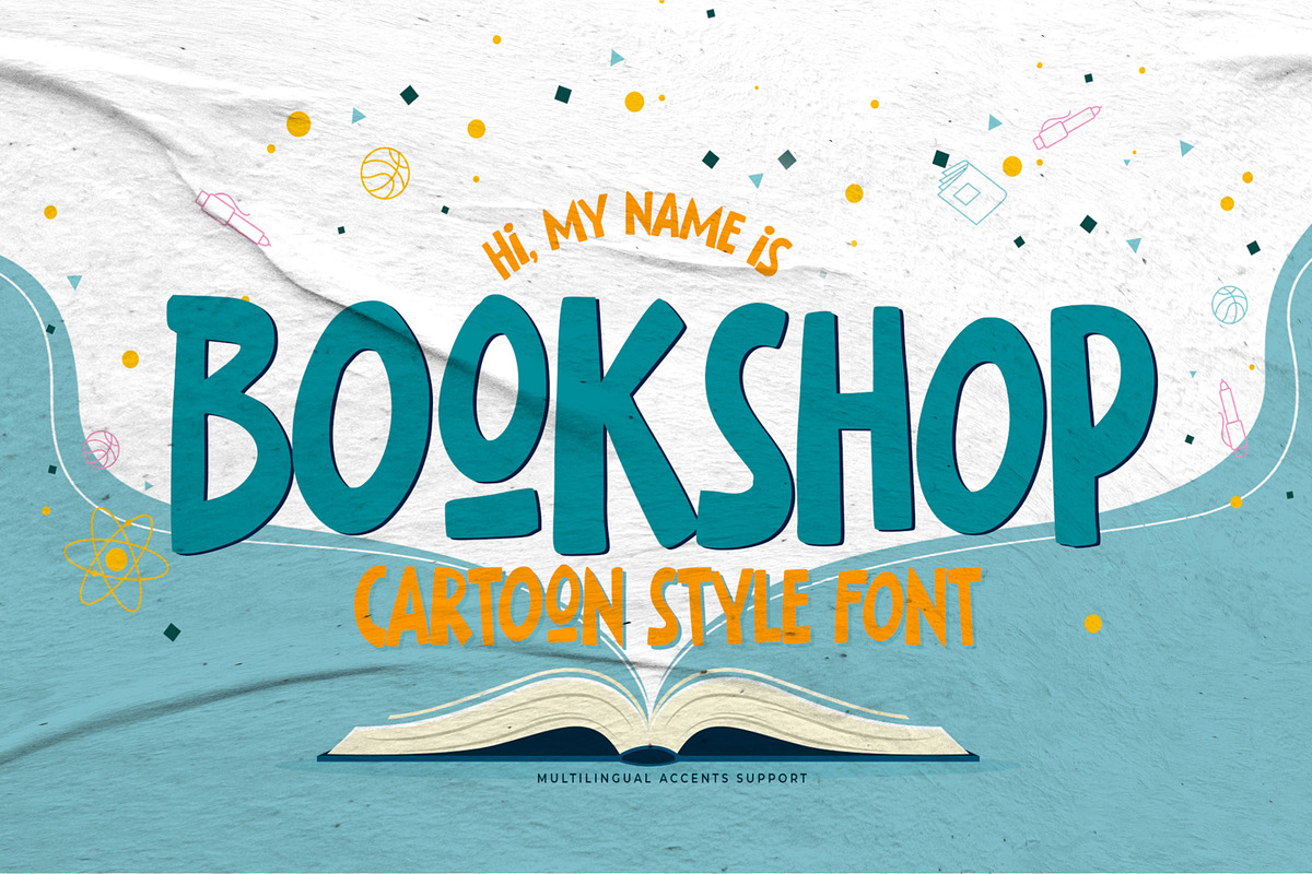 Bookshop - Cartoon Style Font, a Sans Serif Font by Gassstype (Photo 1 of 9)
