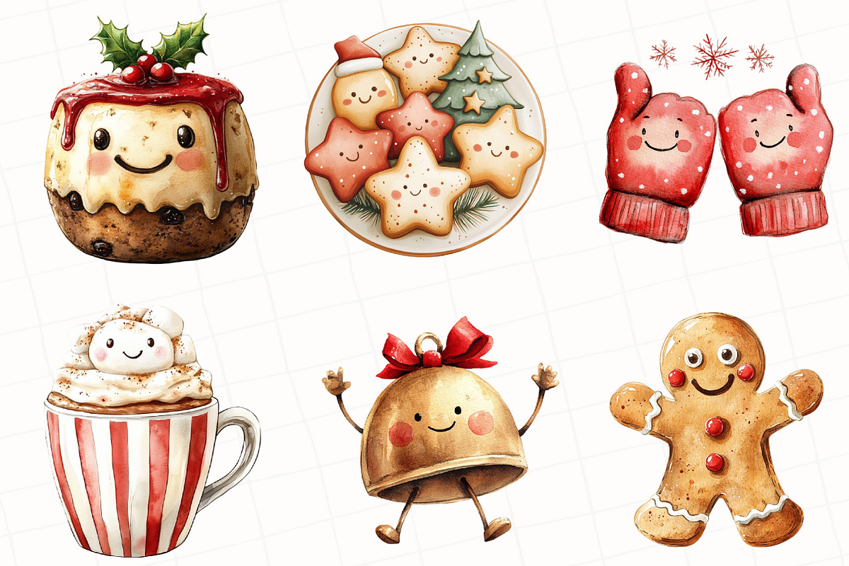 Cute Christmas Clipart, an Illustration by OK Design (Photo 3 of 5)