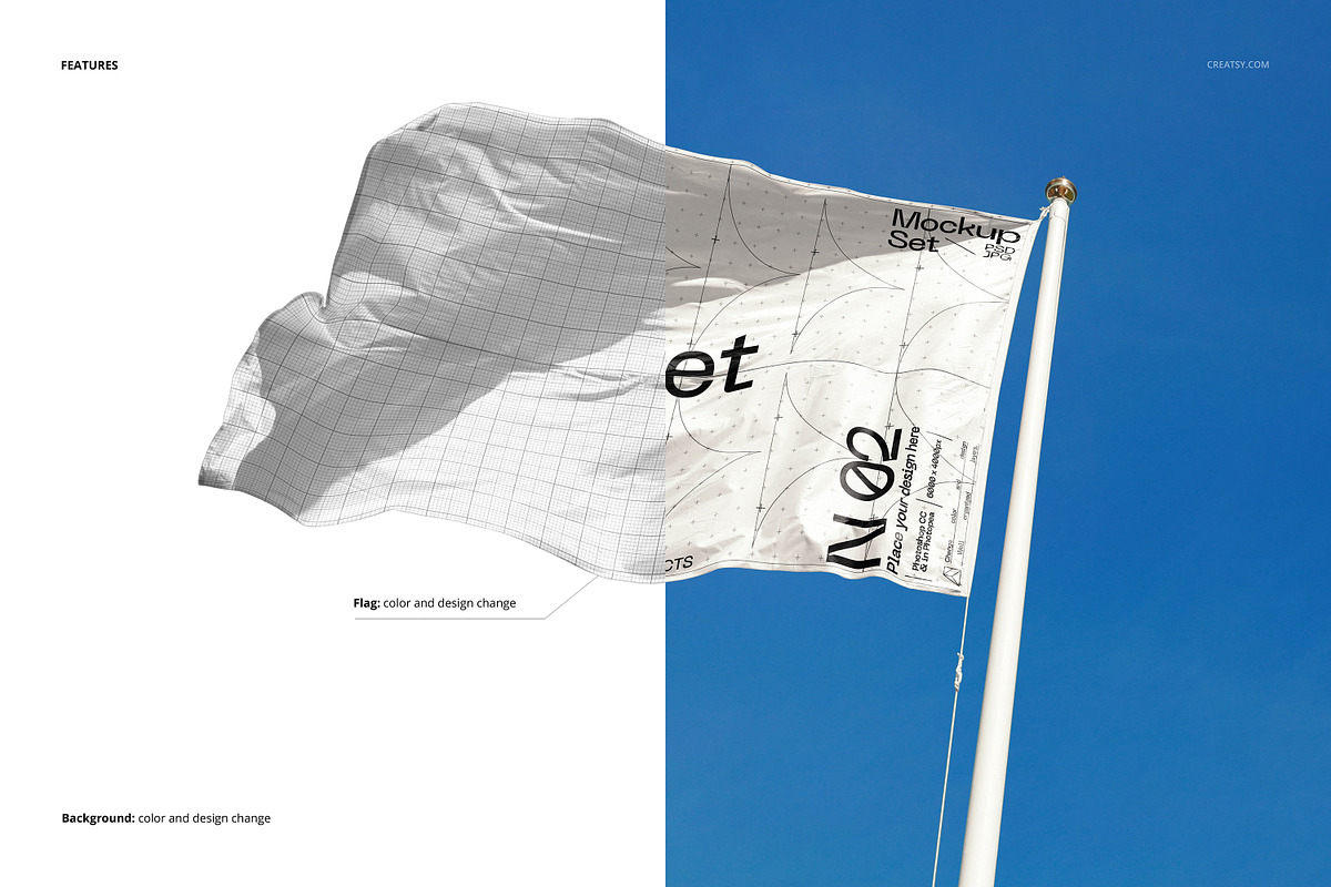 Flag Mockup Set, an Advertising Mockup by creatsy5 (Photo 3 of 7)
