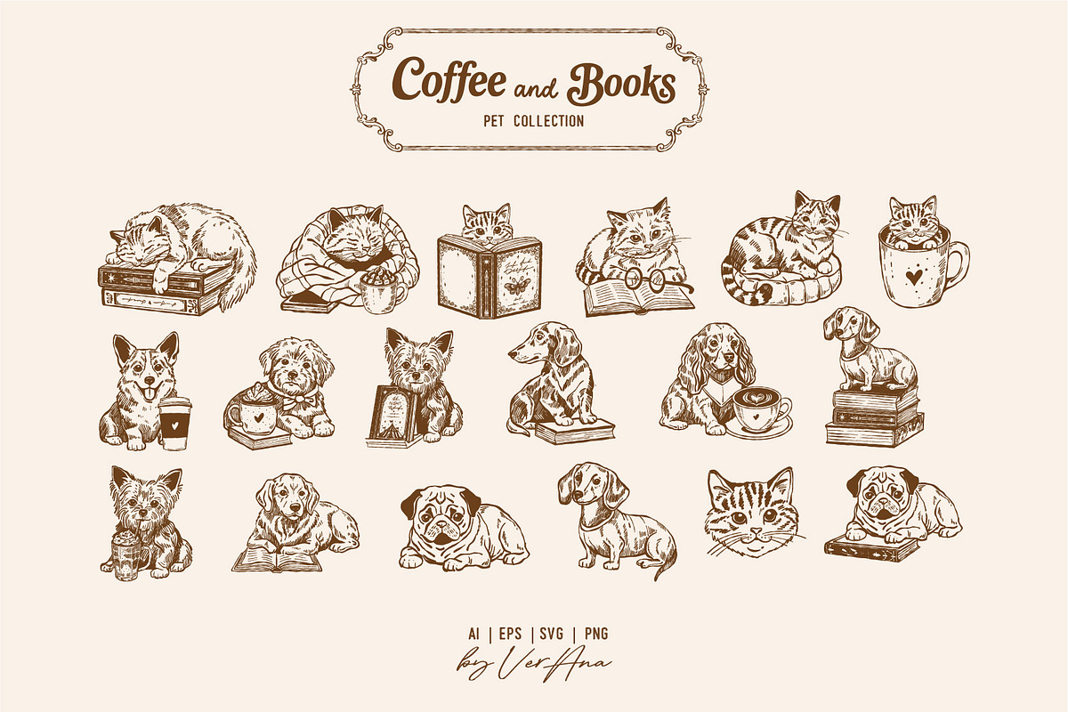 Coffee & Books Bookish Vector Set, an Object Graphic by VerAna (Photo 13 of 23)