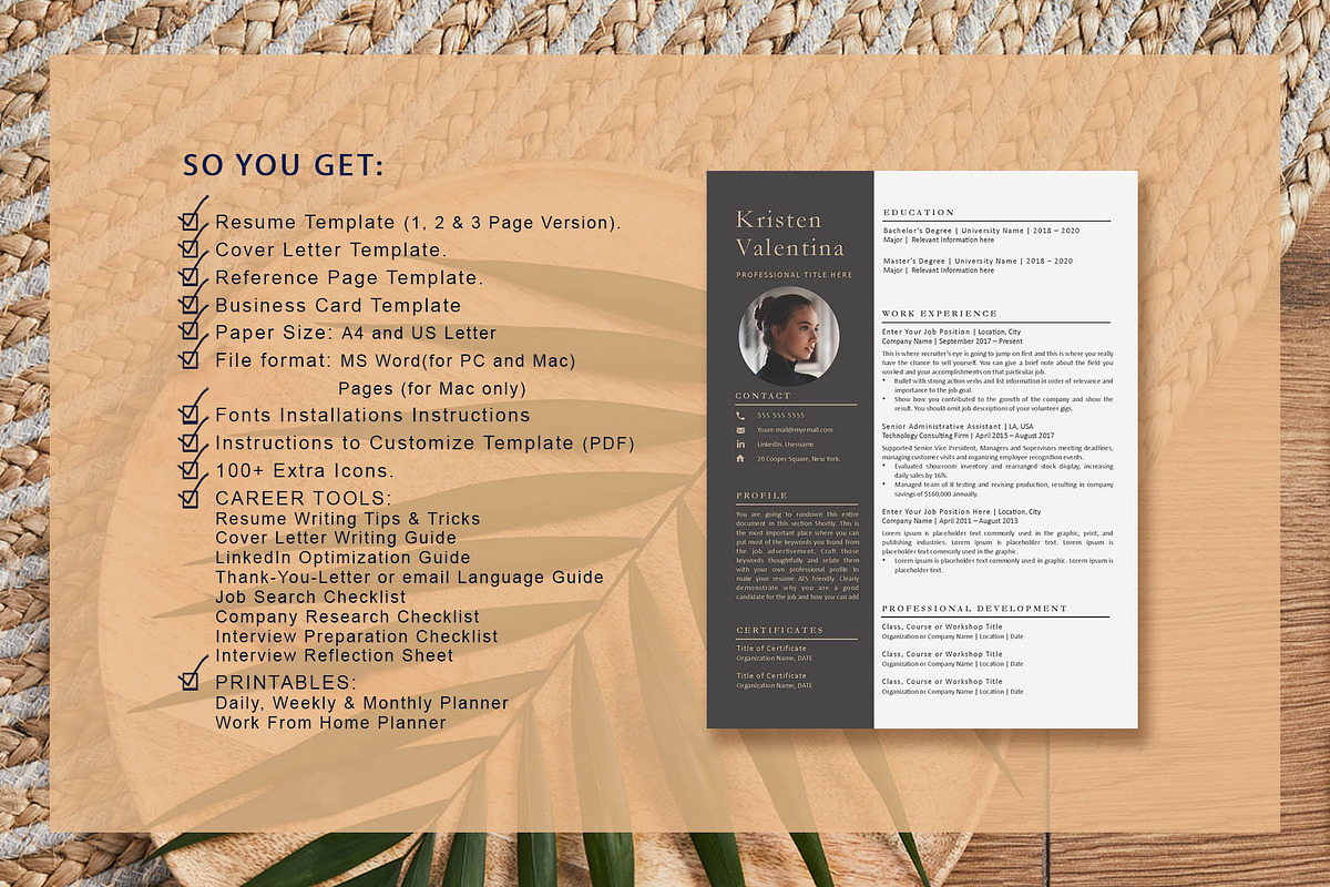 Modern Professional Resume Template, a Resume Template by VictoriousVita (Photo 7 of 8)