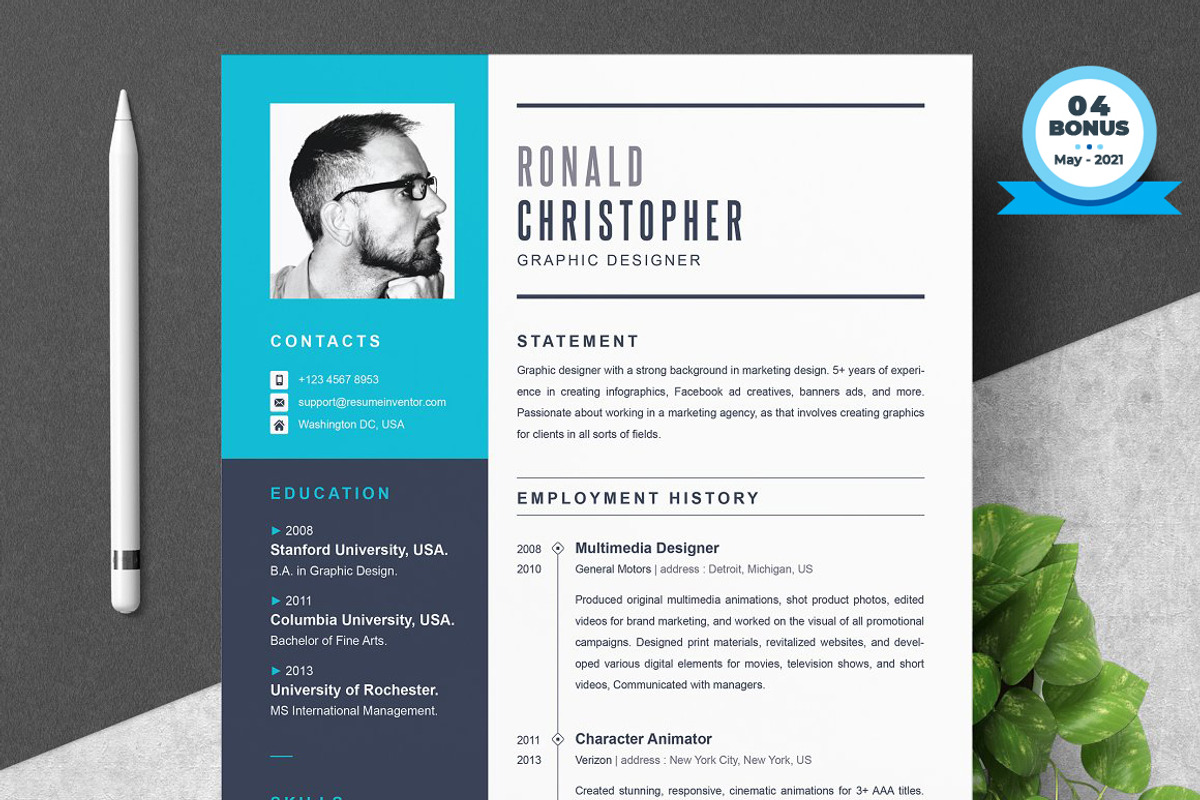 Resume/CV Bundle | 200+ for $29, a Resume Template by ResumeInventor (Photo 175 of 207)