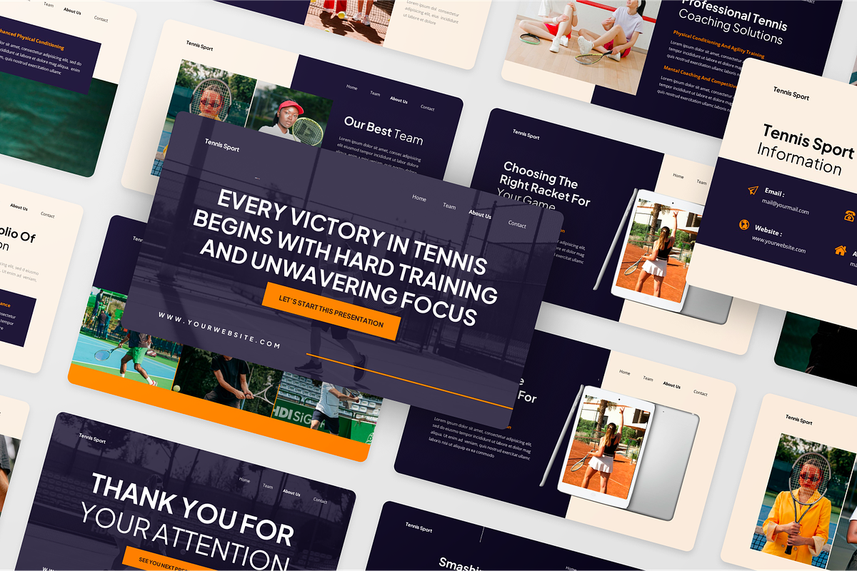 Tennis Sport Google Slides, a Presentation Template by SquidPixey (Photo 6 of 6)