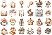 Boho Baby Watercolor Clipart, an Illustration by Sublimation Artist (Thumbnail 2 of 6)