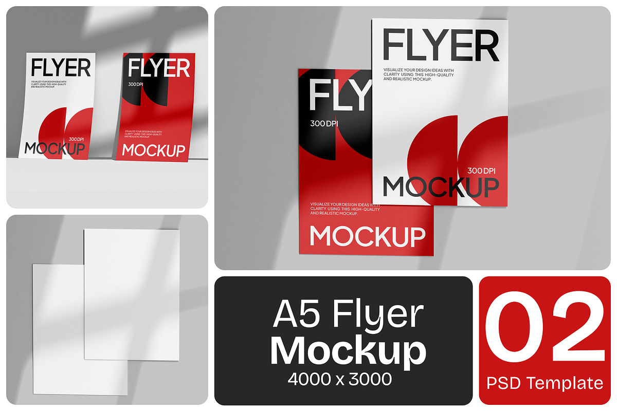 A5 Flyer Mockup, an Advertising Mockup by Permadi Creative (Photo 1 of 3)