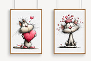 Whimsical Valentine Cat Clipart, an Illustration by Libby Wishes (Thumbnail 3 of 6)