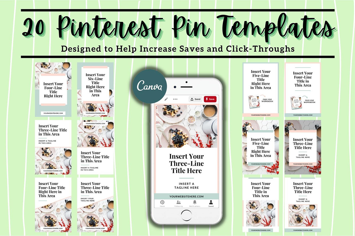 Pinterest Pin Template, a Social Media Template by ProductiveandFree (Photo 1 of 9)