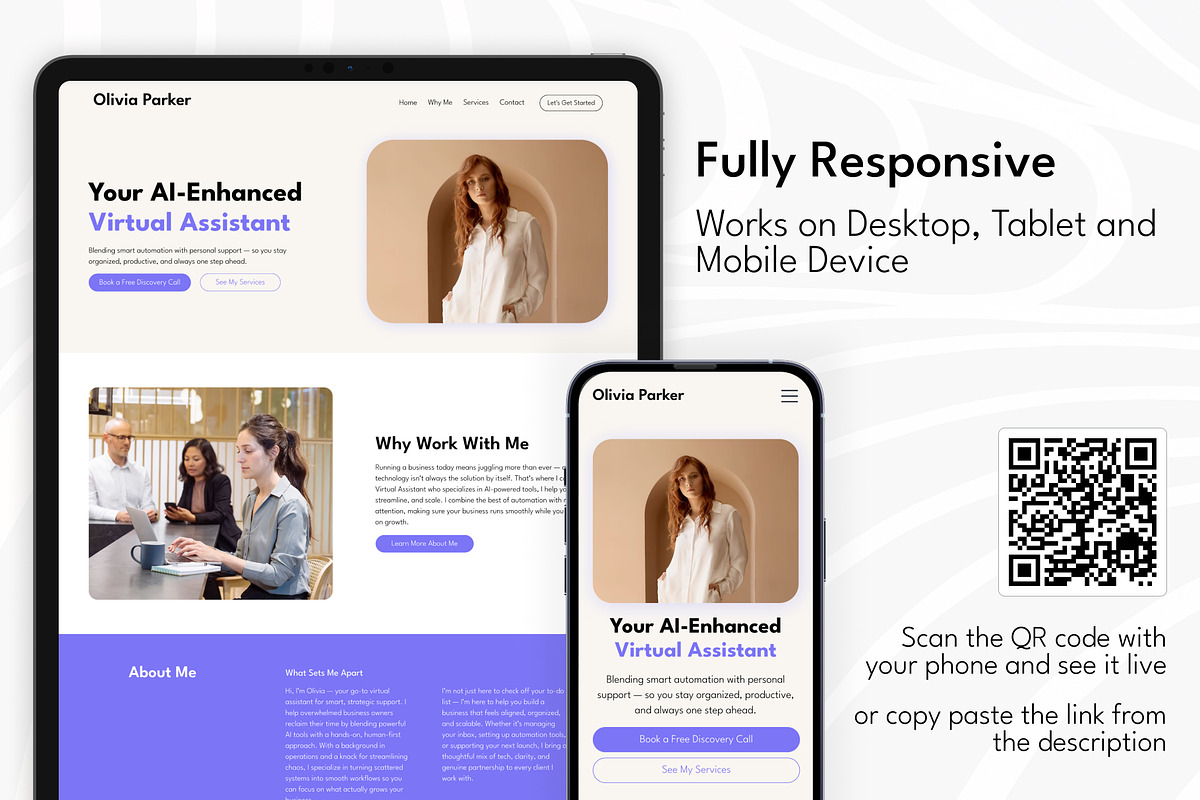 Virtual Assistant Wix Template preview 3