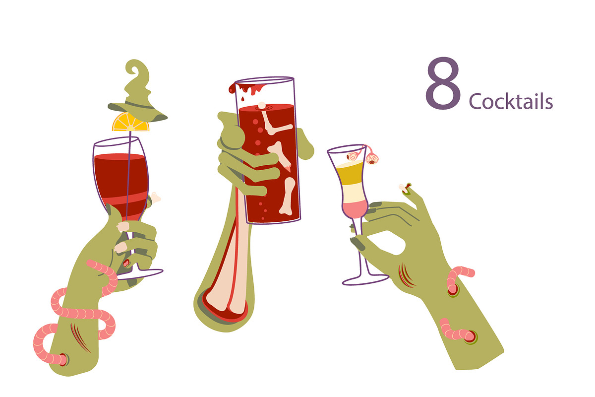 Zombie hands with bloody cocktails, a Graphic by Lucky Shop (Photo 3 of 5)