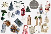 Watercolor clipart - White Christmas, a Seasonal Illustration by Artcard Watercolor (Thumbnail 6 of 16)