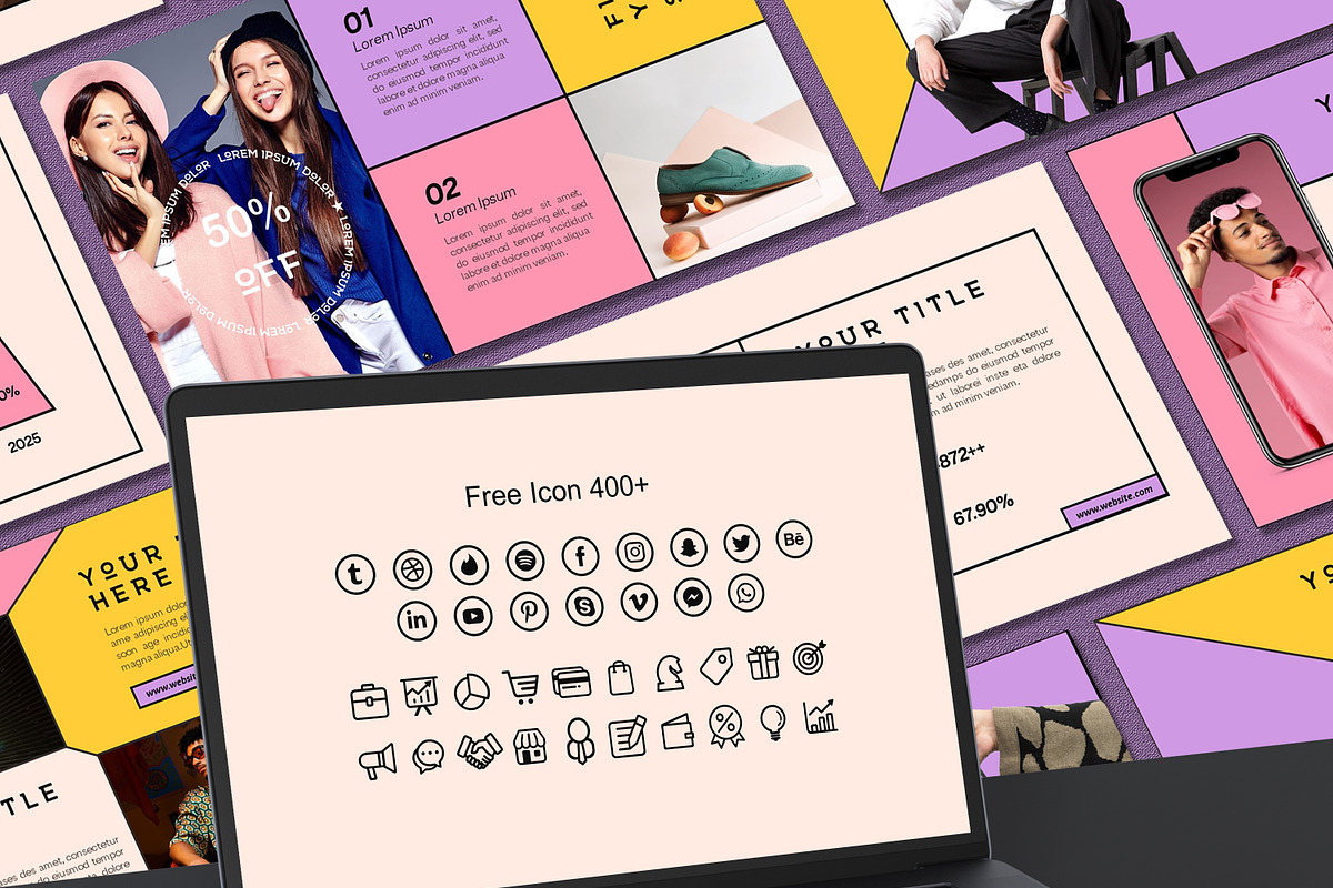 Line Retro Powerpoint Template, a Presentation Template by SKY CREATION (Photo 7 of 7)