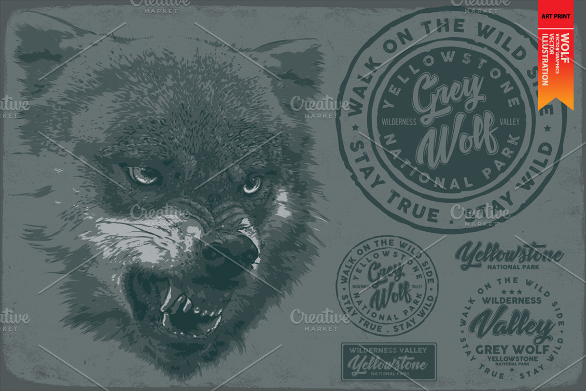 GREY WOLF, an Animal Illustration by Artistic & Unique (Photo 3 of 7)