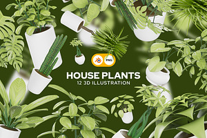 Houseplant 3D Illustration Pack