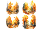 Watercolor autumn tree clipart, fall, an Object Graphic by KomtsyanTatyanaArt (Thumbnail 2 of 3)