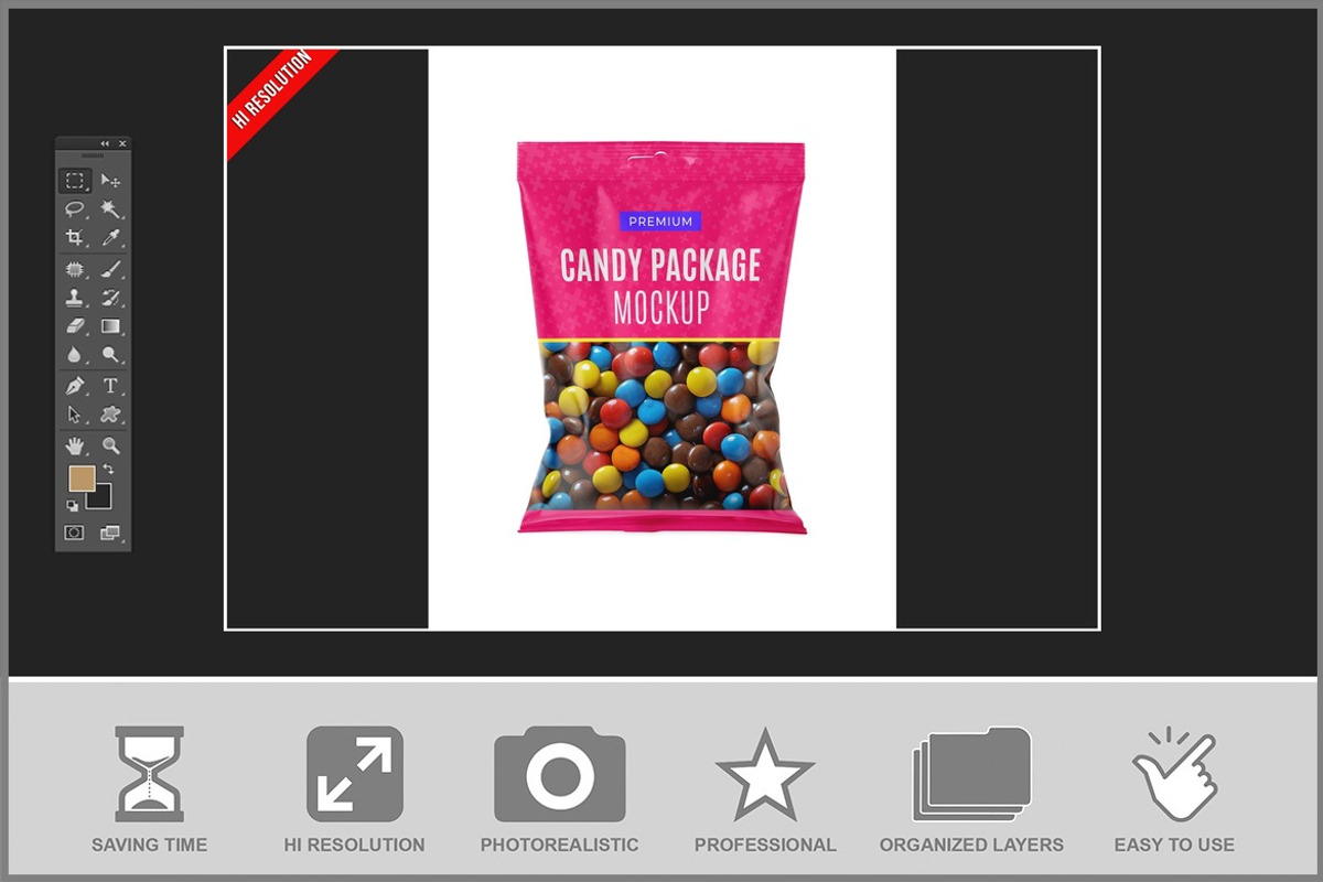 Candy Package Mockup, an Advertising Mockup by Bruno's Shop (Photo 2 of 3)