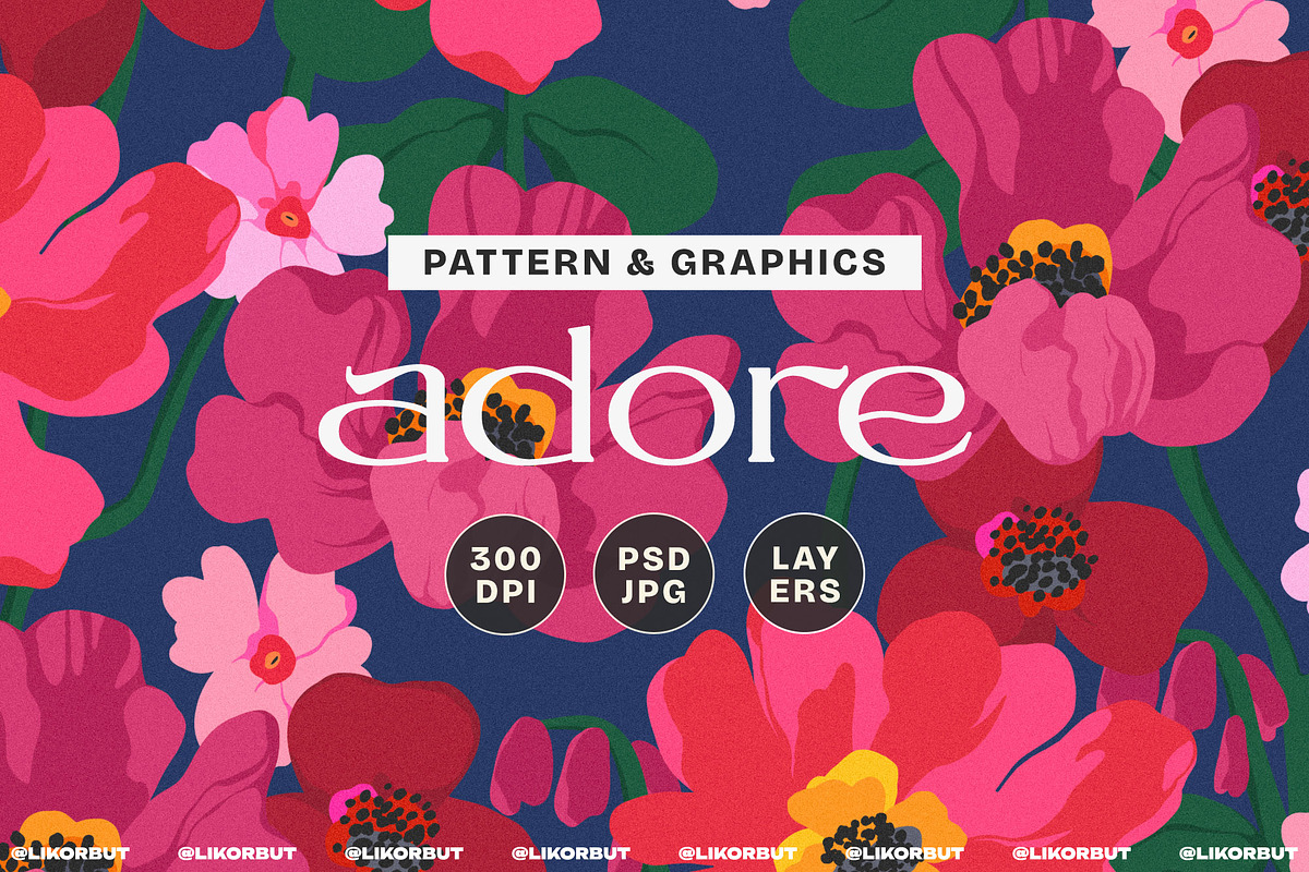 Vivid Abstract Modern Floral Pattern, a Pattern Graphic by likorbut (Photo 1 of 13)