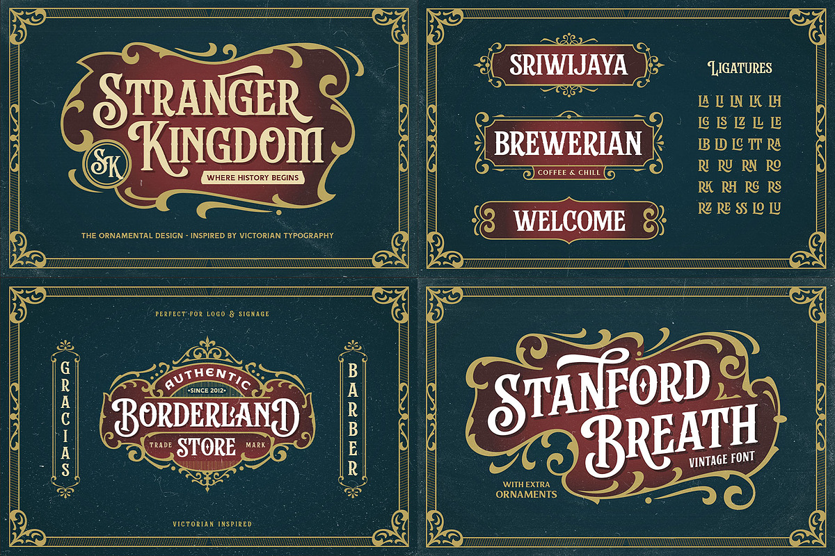 Vintage Font Bundle & Ornaments, a Font by Arterfak Project (Photo 5 of 13)