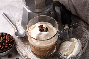 Coffee affogato with ice cream, a Food & Drink Photo by Yulia Furman