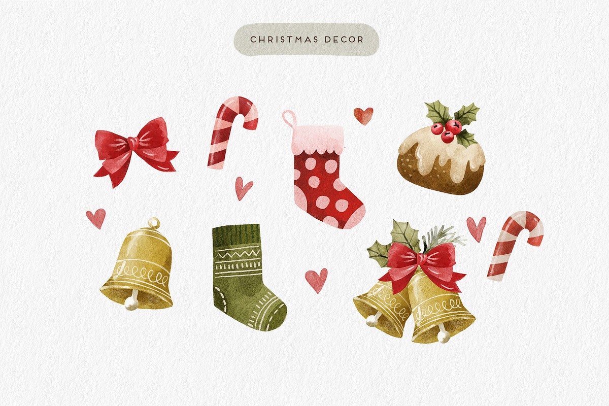 Cute Christmas Watercolor Collection, an Illustration by Point and Poem (Photo 4 of 9)