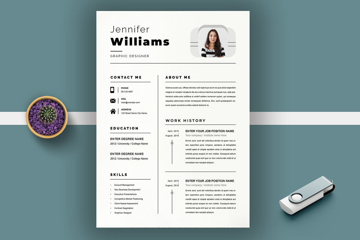 Clean Resume Layout, a Resume Template by MightyDesign (Photo 1 of 9)