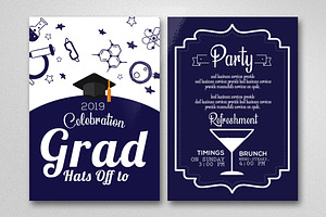 Tow Sided Graduation Invitation Card, an Invitation Template by Business Flyers