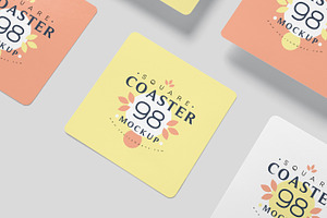 Square Coaster Mockups