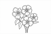 Flower Line Art Coloring Pages Set, an Illustration by jahid234 (Thumbnail 4 of 9)