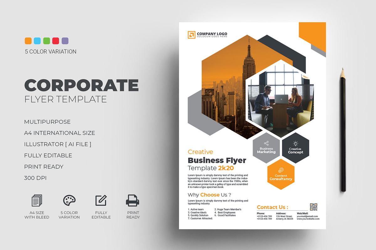 Corporate Flyer Template, a Flyer Template by zahidhossainalif (Photo 1 of 5)