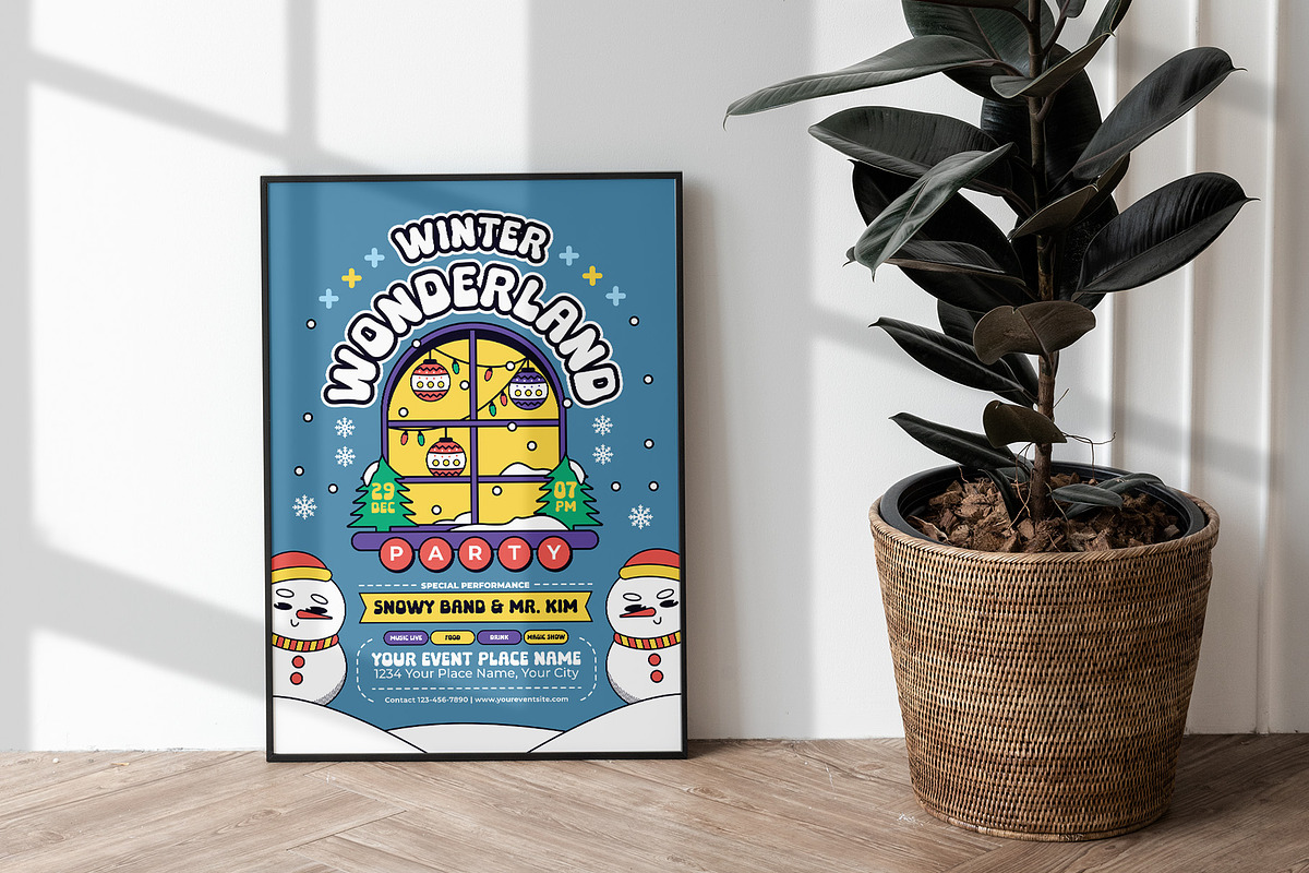 Winter Wonderland Flyer Template, a Flyer Template by Tiptop Graphic (Photo 2 of 5)