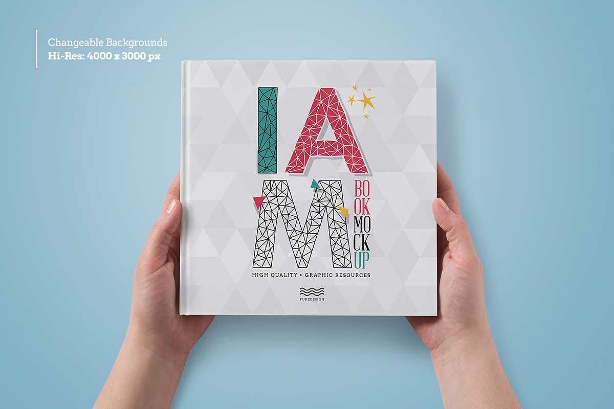 Square Book Mock-Up Set, a Books & Magazine Mockup by PuneDesign (Photo 3 of 11)